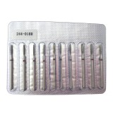 Bit pentru cuticule de diamant, flacără rotunjită, br&acirc;u roșu 244-018R