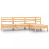 vidaXL Set mobilier relaxare de grădină, 4 piese, lemn masiv de pin