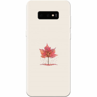 Husa silicon pentru Samsung Galaxy S10 Lite, Autumn Tree Leaf Shape Illustration foto
