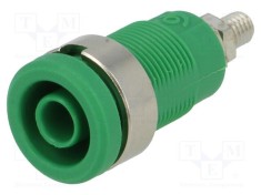 Conector banana 4mm soclu 36A 1kV verde nichelat ELECTRO-PJP foto