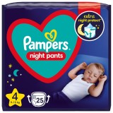 Scutece-chilotel de noapte Night Pants Marimea 4 pentru 9-15 kg, 25 bucati, Pampers