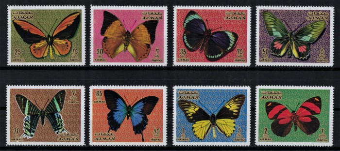 AJMAN 1971 - Fluturi /serie completa MNH