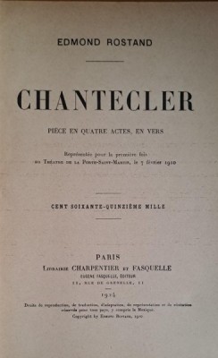 Edmond Rostand - Chantecler 1924 foto