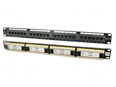 Patch Panel Negru RJ45 24 Porturi Cat 6 foto