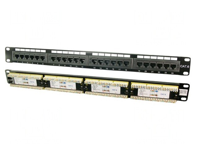 Patch Panel Negru RJ45 24 Porturi Cat 6