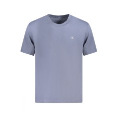 Calvin Klein Jeans Tricou Serif barbati, cu imprimeu pe fata si pe spate, Regular fit, Albastru, S