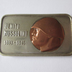 Mini placheta comemorativa Benito Mussolini 1883-1945