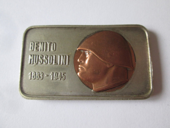 Mini placheta comemorativa Benito Mussolini 1883-1945