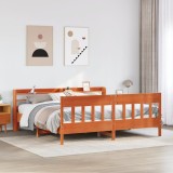 VidaXL Cadru de pat fără saltea, maro ceruit 180x200 cm lemn masiv pin