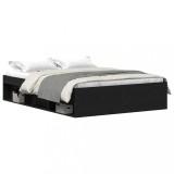 Cumpara ieftin Cadru pat fara saltea, stejar negru, 135x190 cm, lemn prelucrat
