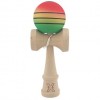 Kendama X Originala, Kendama Profesionala din Lemn, Rubber Grip, 18 cm, Rosu/Galben/Verde