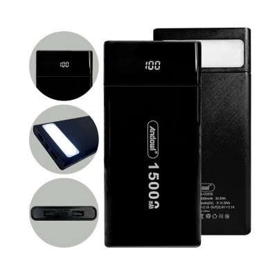 Baterie externa CD555, 4 USB, afisaj LED, 15000mAh foto