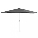 Cumpara ieftin Umbrelă de soare de grădină, st&acirc;lp metalic, antracit, 390 cm