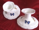 SFESNIC PORTELAN ENGLEZESC AYNSLEY MODEL COTTAGE GARDEN DECOR CU FLORI SI FLUTURI 10 CM SET 2 BUC
