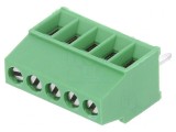 Regletă de Conexiuni PCB 90&deg; 2,54mm 5 Piste 10A, TE Connectivity