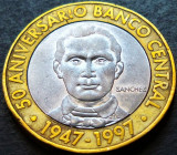 Cumpara ieftin Moneda exotica - bimetal 5 PESOS - REPUBLICA DOMINICANA, anul 1997 * cod 44 A, America Centrala si de Sud