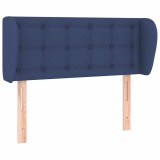 Cumpara ieftin Tablie de pat cu aripioare, albastru, 103x23x78/88 cm textil