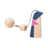 Jucarie Montessori din lemn, pinguin pentru centru activitati, albastru-roz, Mobbli EduKinder World