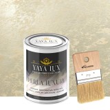 Vopsea Decorativă Interior Perla Luxury Bej Sampanie 2 Litri cu Fulgi Perlați, Pensulă Inclusă &ndash; Toro Decor