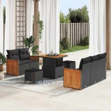VidaXL Set de canapele pentru grădină 8 pcs Negru 80 x 80 x 71 cm