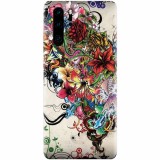 Husa silicon pentru Huawei P30 Pro, Abstract Flowers Tattoo Illustration