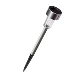 Lamp&Auml; solar&Auml; led pentru gr&Auml;din&Auml; - iluminare alb rece, rezistent&Auml; la intemperii, senzor automat, 36.5 cm, argintie