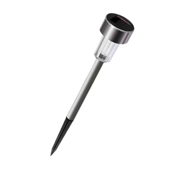 Lamp&Auml; solar&Auml; led pentru gr&Auml;din&Auml; - iluminare alb rece, rezistent&Auml; la intemperii, senzor automat, 36.5 cm, argintie