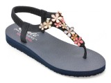 Sandale SKECHERS bleumarin, MEDITATION, din piele ecologica