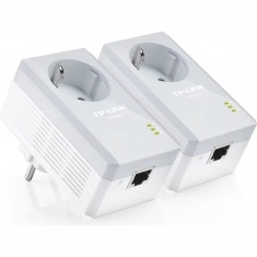 KIT ADAPTOR POWERLINE TP-LINK tehnologie AV AV600 pana la 600Mbps 1 port 10/100Mbps priza AC 2buc. &quot;TL-PA4010PKIT&quot; (include timbru verde 1.5