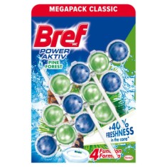 Odorizant WC Bref Power Aktiv Pine Forest, 3 Buc/Set, Cantitate 50 g, Parfum Pin, Odorizant Toaleta, Odorizant Anticalcar pentru WC, Odorizant pentru foto