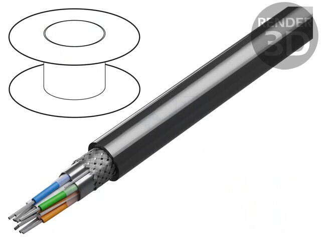 Cablu RS232/RS485 30m PVC Crom 30V 120&Omega;