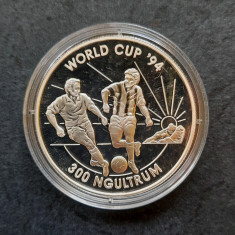 Moneda de argint - 300 Ngultrum "World Cup" Bhutan, 1992 - A 3546