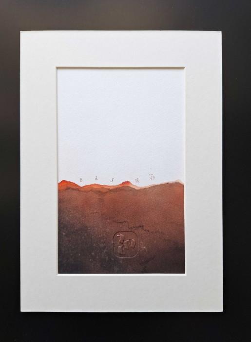 Bogdan Tanase Marinescu - Miniatura caligrafica - Haiku Basho, fata/verso,2024