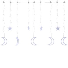 Lumini luna si stele, 138 LED-uri, albastru, cu telecomanda foto