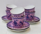 SERVICIU PENTRU SASE PERSOANE DIN PORTELAN PENTRU CEAI / CAFEA, VIENA, SECOL 19