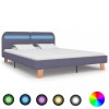 VidaXL Cadru pat cu LED-uri, gri deschis, 160x200 cm, material textil 280899