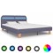 vidaXL Cadru pat cu LED-uri, gri deschis, 160x200 cm, material textil 280899