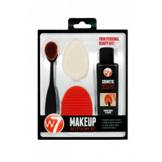 Set curatare pensule si aplicatoare machiaj W7 Makeup Kit, 4 piese