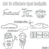 Cumpara ieftin Set 10 Stickere Auto Opel Insignia , Logo si Design Performance, Vinil Premium Rezistent la Apa