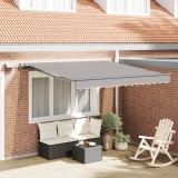 Marchiză retractabilă manuală vidaXL cu LED Gri deschis 350x250 cm, Material de &icirc;nlocuire pentru marchiză vidaXL pentru cadru de 3,5x2,5 m Gri deschis
