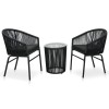 VidaXL Set mobilier de bistro cu perne, 3 piese, negru, ratan PE 48138