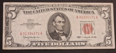 America 5 Dolari 1963 seria A31334171A foto