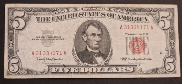 America 5 Dolari 1963 seria A31334171A