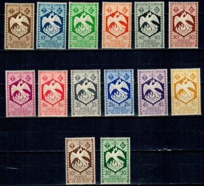 French Equatorial Africa 1941 - Uzuale, serie neuzata foto