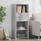 VidaXL Dulap &icirc;nalt, gri sonoma, 50x42,5x124 cm, lemn prelucrat