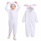 Cumpara ieftin Costum Iepuras Copii 120 cm, Marime M pentru 4-5-6-7-8 ani, Carnaval Cosplay, Serbare Scolara, Petrecere Tematica, Craciun, Halloween, Tinuta Alba Ado