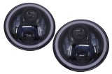 Faruri Full LED CREE Dublu Proiector Jeep Wrangler JK TJ LJ Land Rover Defender Mercedes W463 Negru Performance AutoTuning