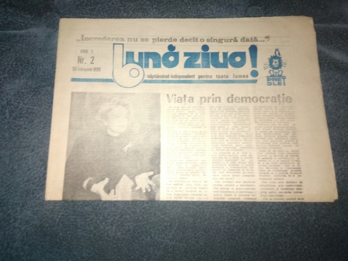 ZIARUL BUNA ZIUA 26 FEBRUARIE 1990