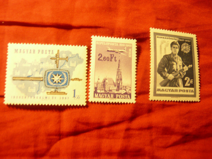 Lot 9 Timbre Ungaria 1963-1972 - Serii de 1 valoare