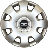 Capace roti Chevrolet R15, ABS, Gri/Negru, Compatibil Universal, Set 4 buc